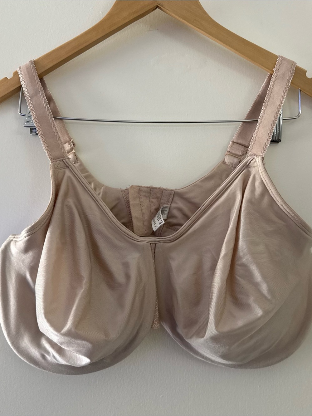 Wacoal Satin Full-Coverage Support Bra in Light Beige
